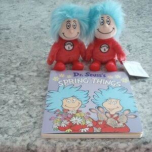 Kohl's Dr. Seuss's Spring Things Book with Red and Blue Plush Toys